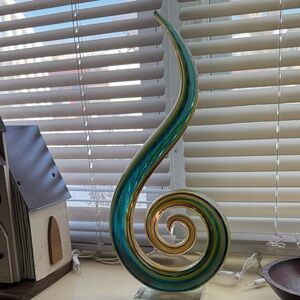 Colorful Swirl Murano Handblown Glass Sculpture